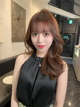 セミロング 韓国✖️網紅🖤 パーマYURIYAのヘアスタイル