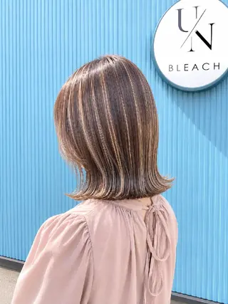 ミディアム 髪質改善＆白髪ぼかし カラー♡店長みやけ♡のヘアスタイル