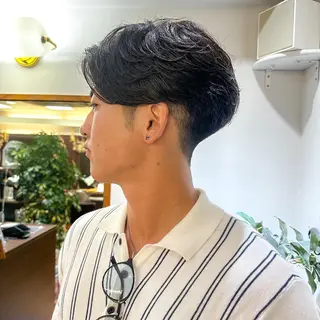 ショート パーマ メンズ メンズ💈毛流れパー マ✨メンズカット吉田のヘアスタイル