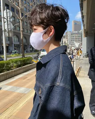ショート パーマ イシマル ナオヤのヘアスタイル