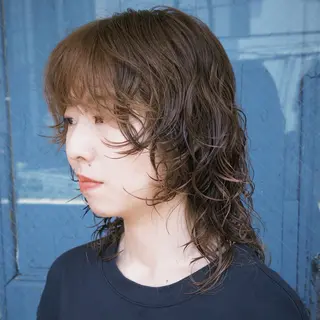 セミロング カラー パーマ デジタルパーマ🌀レ イヤー🍃かんたまるのヘアスタイル