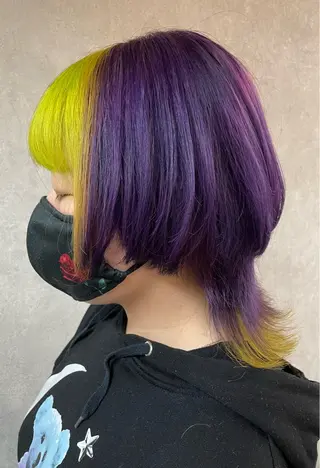 ミディアム カラー 💜Rebre** Mayu💜のヘアスタイル