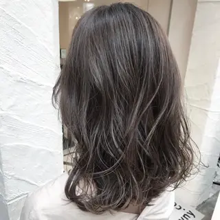 ミディアム カラー 髪質改善カラー韓国風 レイヤーtudaのヘアスタイル