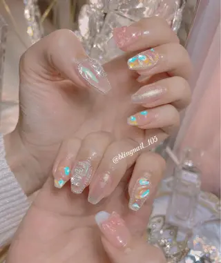 ネイル 24時まで❤︎韓国、 ワンホンネイルのネイルデザイン