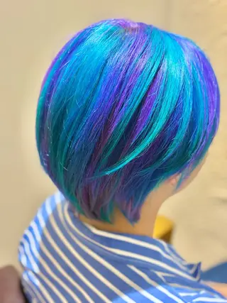 ショート カラー ヘアアレンジ 髪質改善×ハイトーン 中田啄也のヘアスタイル