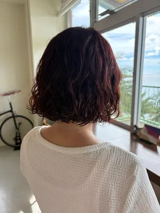 パーマ ミディアムレイヤー/ 艶カラーNorikaのヘアスタイル