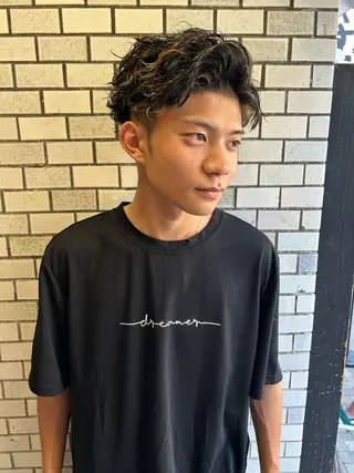 ショート カラー パーマ メンズ 💈メンズ短髪特化 ✂︎伊藤大輝💈のヘアスタイル
