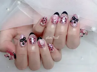 ネイル エツメ💅 長さ出し🎀デザインのネイルデザイン