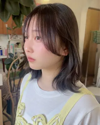 ミディアム mickey Yuinaのヘアスタイル