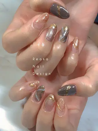 セミロング ネイル Blowe ニュアンスのネイルデザイン