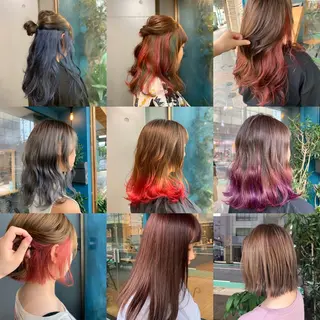 セミロング カラー パーマ ヘアアレンジ Loa misakiのヘアスタイル