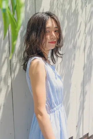 ミディアム カラー パーマ 山中 直輝のヘアスタイル