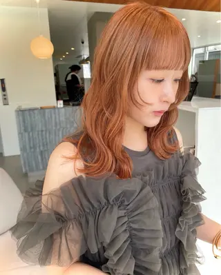 セミロング 似合わせレイヤー ＆縮毛矯正のヘアスタイル
