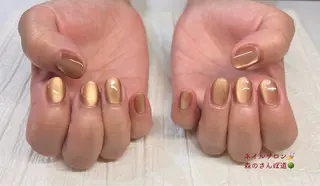 ネイル ショートネイル 森のさんぽ道のネイルデザイン