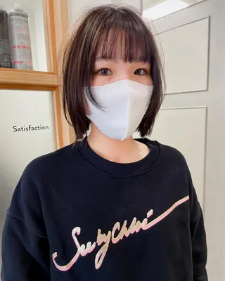 ミディアム カラー 緒方リエ 時短ショート・ボブのヘアスタイル