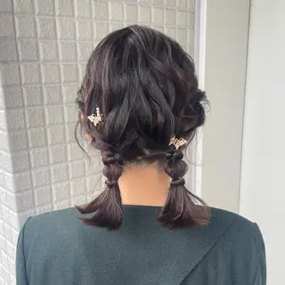 ヘアアレンジ 銀座：似合わせカラー オリーブ🫒アレンジのヘアスタイル