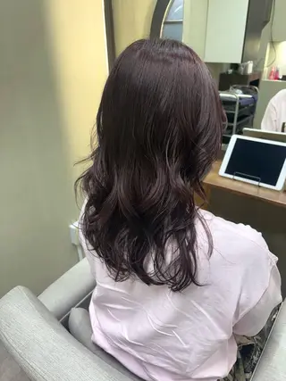 ミディアム 髪質改善カラー&TR 縮毛矯正/弱酸性矯正のヘアスタイル