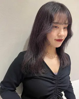 セミロング カラー minami🪷 暖色カラーのヘアスタイル