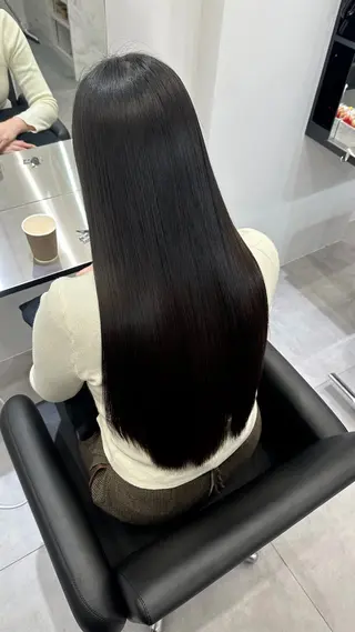 ロング 縮毛矯正×髪質改善 小笠原大樹のヘアスタイル