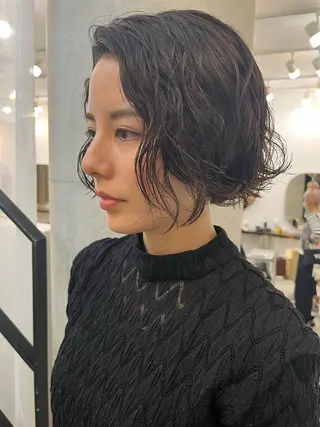 ショート パーマ ミヤギ リュウキのヘアスタイル