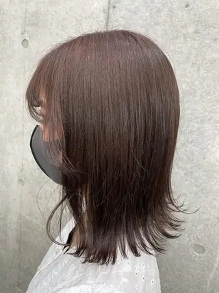 ミディアム カラー 梅雨対策すぐ巻ける ☔️縮毛矯正勝倉　麗のヘアスタイル