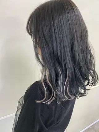 ロング カラー エクステ ハイトーン 💭黒崎ハルカのヘアスタイル