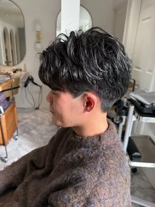 パーマ メンズ ミルクティー× グレージュMOMOのヘアスタイル