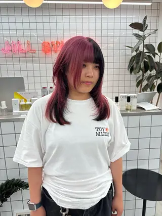 セミロング カラー ヘアアレンジ 夕羽夢🍓矢場/ JILLSTUDIOのヘアスタイル