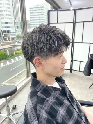 カラー パーマ メンズ エビスザキレン/メン ズ/心斎橋🌳のヘアスタイル