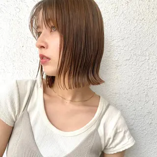ミディアム カラー 原宿/韓国ボブ /くびれボブ/優希のヘアスタイル