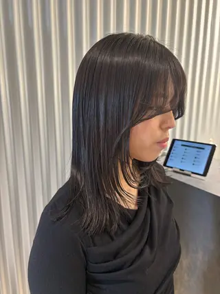 ミディアム カラー パーマ ヘアアレンジ 押切 響　のヘアスタイル
