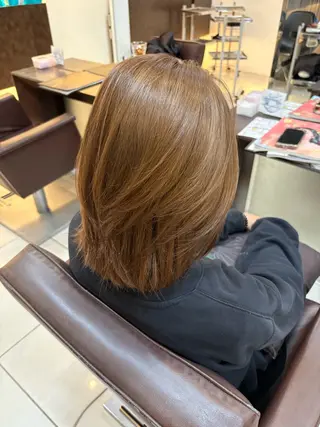 セミロング カラー 🤎韓国ヘア ベージュ まゆか🤎のヘアスタイル