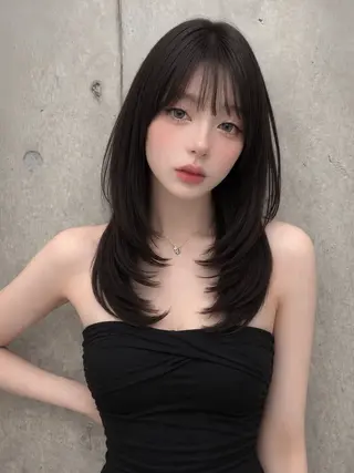 ミディアム カラー 🦋韓国風レイヤー/ 艶髪矯正🦋凛太郎のヘアスタイル
