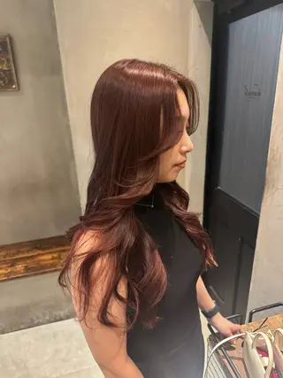 セミロング 新宿/顔周りカット +レイヤー=しずく♩のヘアスタイル