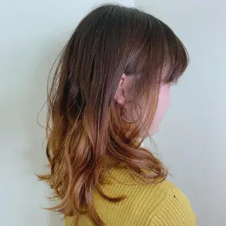 ミディアム カラー ボブウルフ/ボブ Satsuki【名駅のヘアスタイル