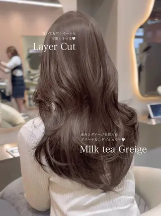 セミロング カラー 大宮レイヤーカット ハッシュ　柏崎颯刀のヘアスタイル