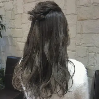 ロング カラー ヘアアレンジ 🥛洒落髪小顔cut なら龍崎🥛のヘアスタイル