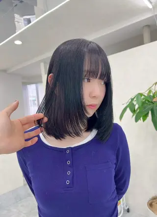 セミロング カラー 髪質改善ストレート髪 質改善カラー特化中崎のヘアスタイル