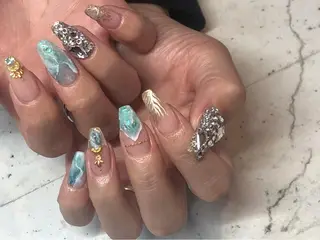ネイル 韓国/ワンホン/長さ 出しつけ放題🎀のネイルデザイン