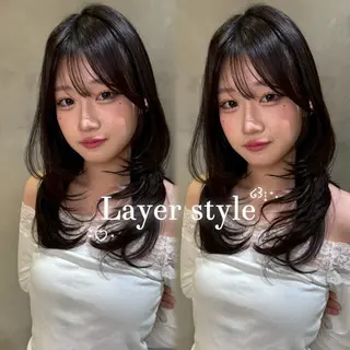 セミロング saki /レイヤー / 髪質改善のヘアスタイル