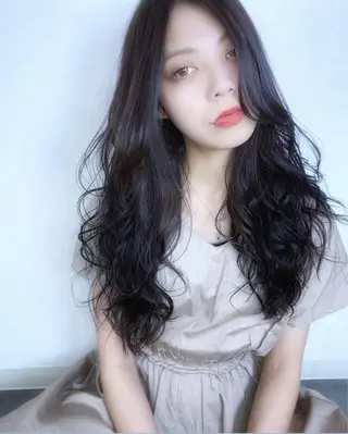 セミロング カラー パーマ Luxbe hakataのヘアスタイル