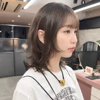 ミディアム カラー パーマ 韓国レイヤー🇰🇷 メンズ 細江美紅のヘアスタイル