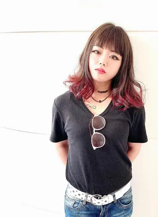 セミロング 不動令 認定カラーリストのヘアスタイル