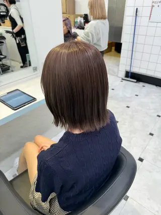 ミディアム 🤎モテ髪&透明感 ミルクティー🥣🤎のヘアスタイル