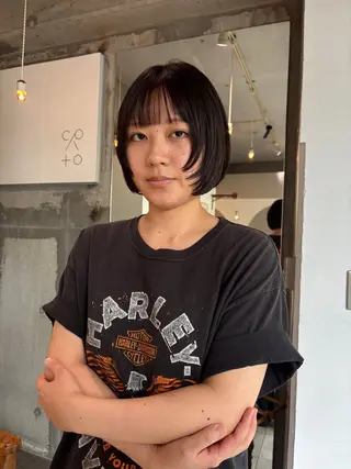 ショート カラー mirai/パーマ ブリーチ/デザインのヘアスタイル