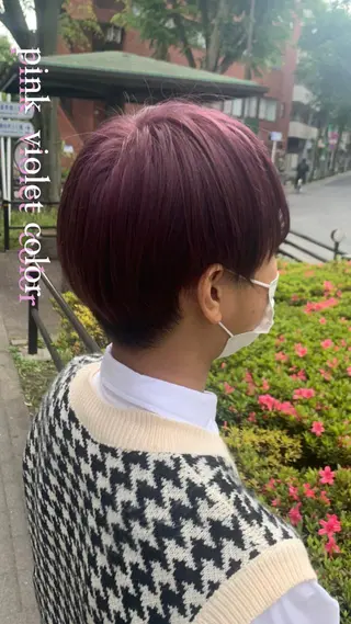 ショート カラー メンズ 海外girl🤎 透明感ベージュmaoのヘアスタイル