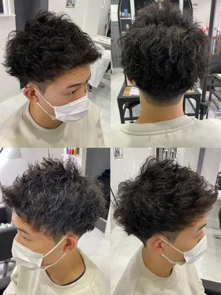 ショート カラー パーマ ヘアアレンジ メンズ 🔥メンズパーマ 特化 渡辺一翔のヘアスタイル