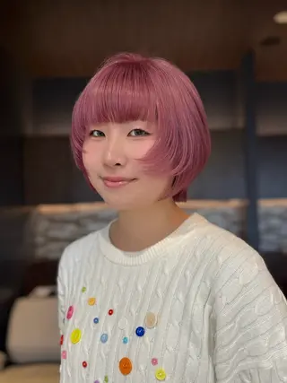 ショート カラー 艶カラー/ハイトーン /アレンジ/meiのヘアスタイル
