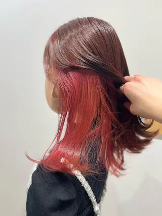セミロング カラー ヘアアレンジ 韓国レイヤー/顔周り 美髪矯正 KAITOのヘアスタイル