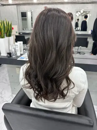 ミディアム カラー パーマ ヘアアレンジ メンズ マツエク・マツパ アイブロウ Endearing 銀座/レイヤーカットのヘアスタイル